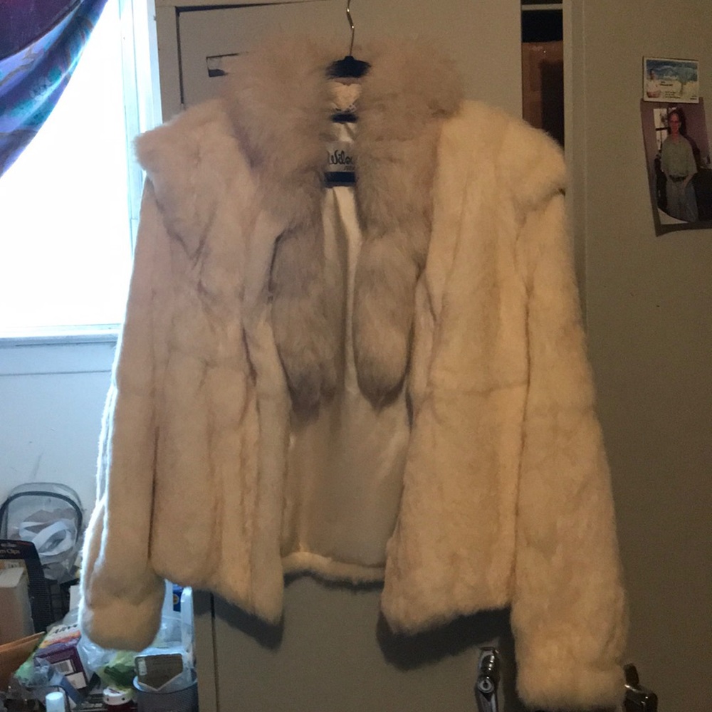 Real Fox and rabbit fur coat
